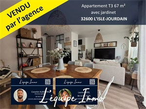 appartement à la vente -   32600  L'ISLE-JOURDAIN, surface 67 m2 vente appartement - APR714329